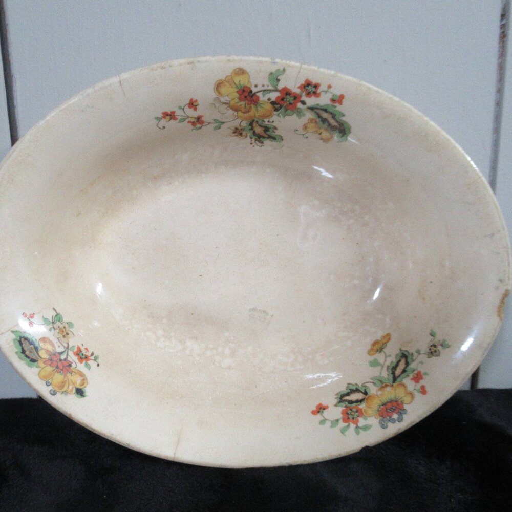 Thompson Alladin Vintage Floral Dishes 1pc Oval Bowl  *Flawed*